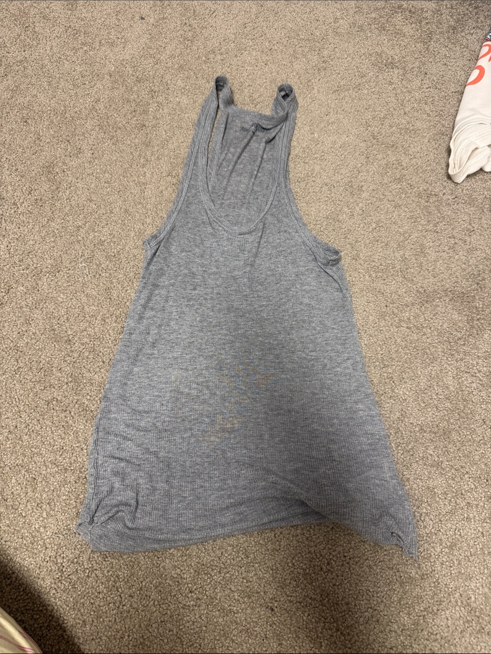 Zadig & Voltaire Gray Ribbed Racerback Tank